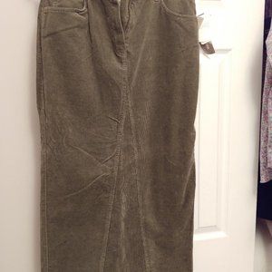 Olive corduroy skirt